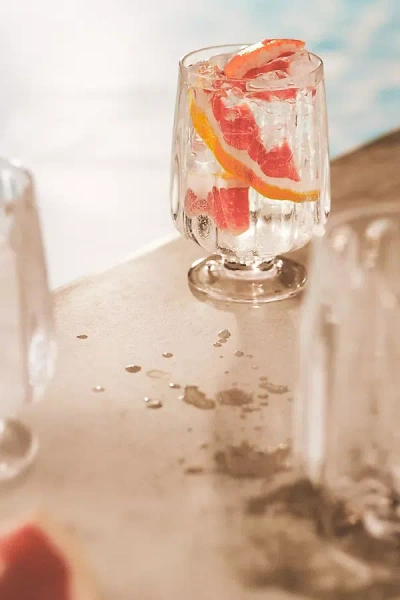 Anthropologie Lucia Acrylic Goblet Wine Glasses, Set Of 4