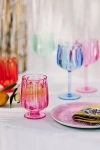 Anthropologie Set Of 4 Lucia Goblet Wine Glasses In Multi