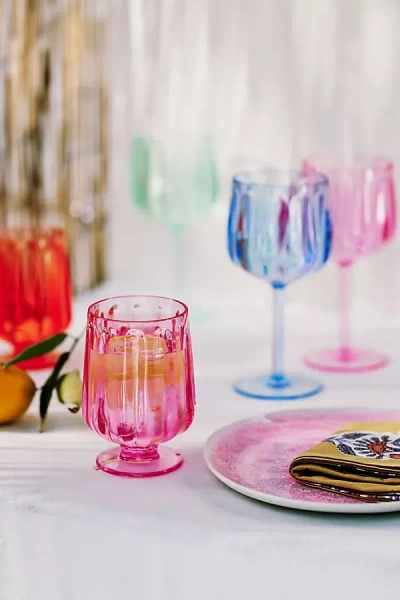 Anthropologie Set Of 4 Lucia Goblet Wine Glasses
