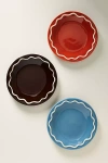 Anthropologie Lucie Portuguese Stoneware Dessert Plates, Set Of 4 In Multi