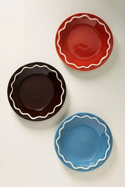 Anthropologie Lucie Portuguese Stoneware Dessert Plates, Set Of 4 In Multi