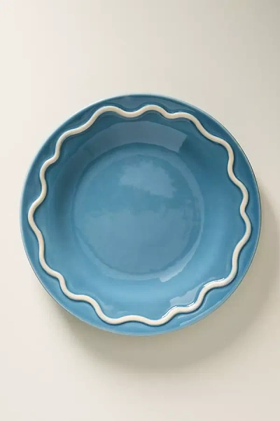 Anthropologie Lucie Portuguese Stoneware Dinner Plates, Set Of 4 In Blue