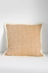 Anthropologie Lucy Linen Embroidered Pillow In Neutral