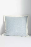 Anthropologie Lucy Linen Embroidered Pillow In Blue