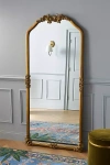 Anthropologie Luisa Hummingbird Gilded Flower Floor Mirror In Gold