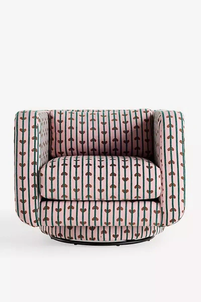 Anthropologie Lulu Madeline Jacquard Swivel Chair