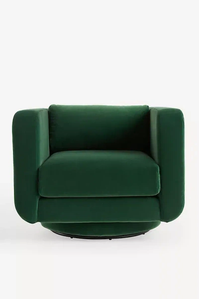 Anthropologie Lulu Velvet Swivel Chair