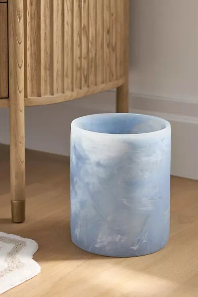 Anthropologie Luna Waste Basket In Blue