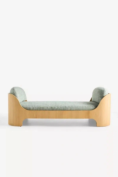Anthropologie Lusso Linen Blend 80" Daybed In Blue