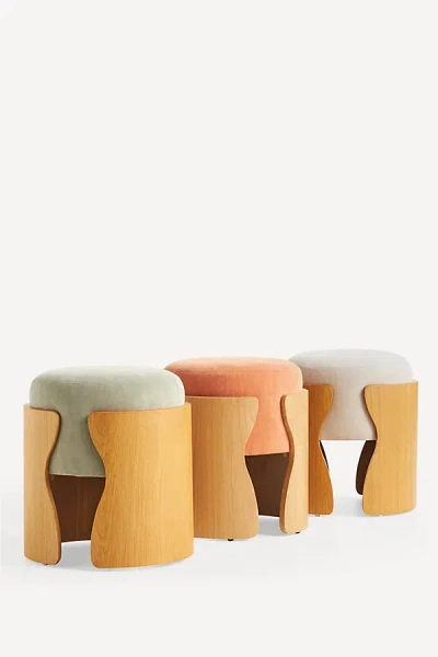 Anthropologie Lusso Velvet Stool In Multi