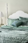 Anthropologie Lustered Velvet Alastair Quilt In Green