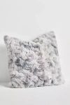 Anthropologie Luxe Faux Fur Pillow In Gray