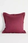 Anthropologie Luxe Linen Blend Pillow In Red