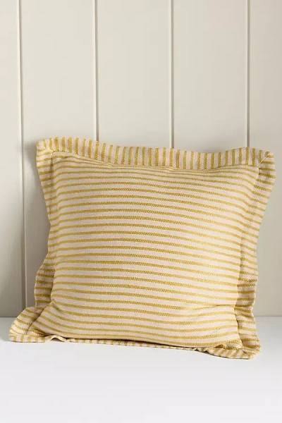 Anthropologie Luxe Linen Blend Pillow In Gold