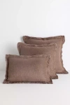 Anthropologie Luxe Linen Blend Pillow In Brown