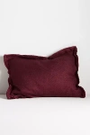 Anthropologie Luxe Linen Blend Pillow In Burgundy