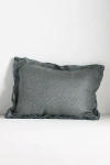 Anthropologie Luxe Linen Blend Pillow In Gray