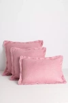 Anthropologie Luxe Linen Blend Pillow In Pink