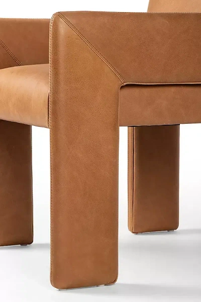 Anthropologie Lydia Leather Dining Armchair In Brown