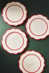 Anthropologie Lyla Solid Dinner Plates, Set Of 4 In White
