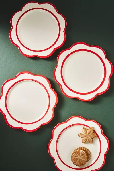 Anthropologie Lyla Stoneware Side Plates, Set Of 4