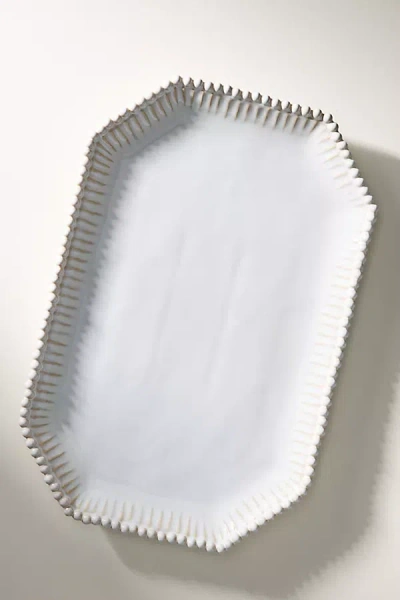 Anthropologie Lyon Portuguese Stoneware Platter In White