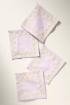 Anthropologie Madeline Cocktail Napkins, Set Of 4 In White