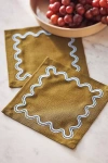 Anthropologie Madeline Cocktail Napkins, Set Of 4 In Burgundy
