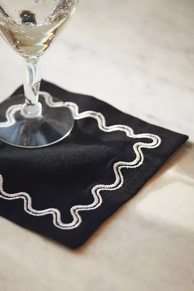 Anthropologie Madeline Cocktail Napkins, Set Of 4 In Blue