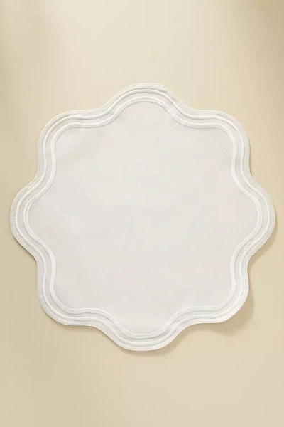 Anthropologie Madeline Cotton Round Placemat In White