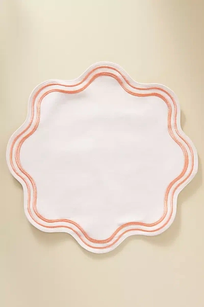 Anthropologie Madeline Cotton Round Placemat In White