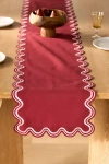 Anthropologie Madeline Embroidered Cotton Table Runner