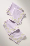 Anthropologie Madeline Napkins, Set Of 4 In Purple