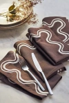 Anthropologie Madeline Napkins, Set Of 4 In Brown