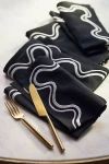 Anthropologie Madeline Napkins, Set Of 4 In Black