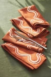 Anthropologie Madeline Napkins, Set Of 4 In Orange