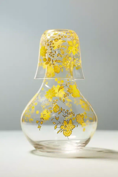 Anthropologie Mae Carafe & Wine Glass Set In Transparent
