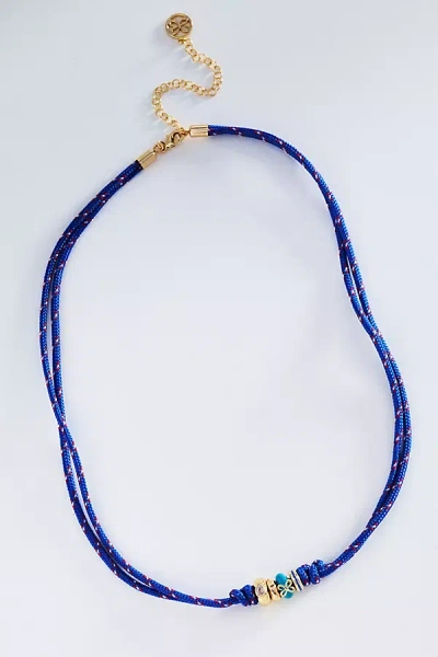 Anthropologie Maeve Corded Donut Necklace In Blue