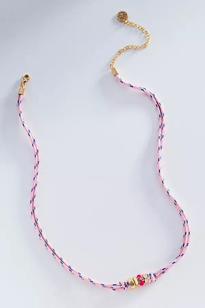 Anthropologie Maeve Corded Donut Necklace In Pink