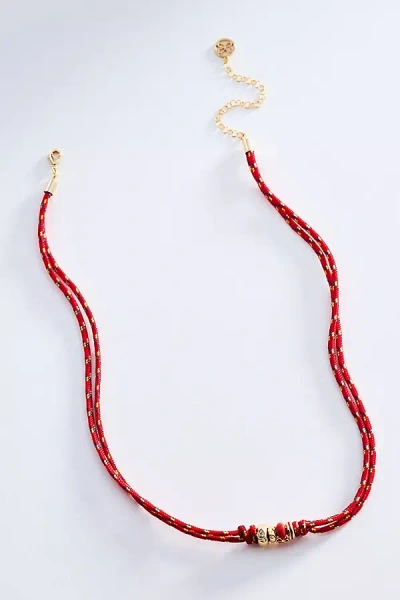 Anthropologie Maeve Corded Donut Necklace In Red