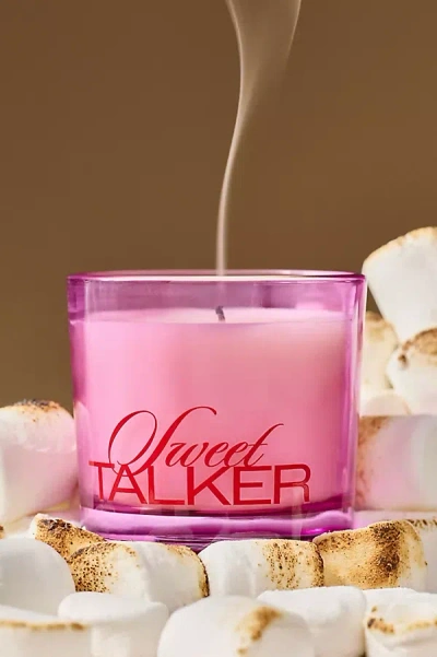 Anthropologie Maeve Gourmand Sweet Talker Glass Candle In Pink