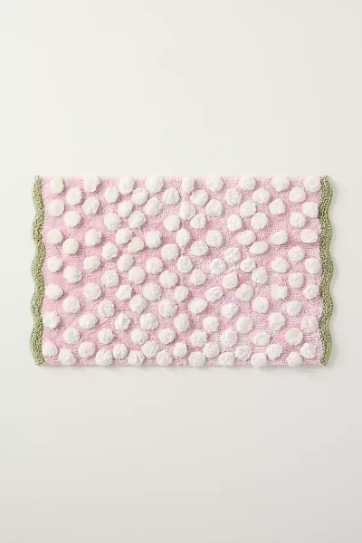 Anthropologie Maeve Polka Dot Tufted Bath Mat In Pink