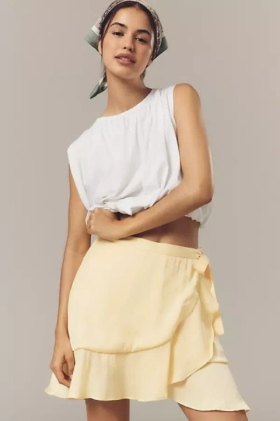 Anthropologie Maeve Ruffle Mini Skirt In Neutral