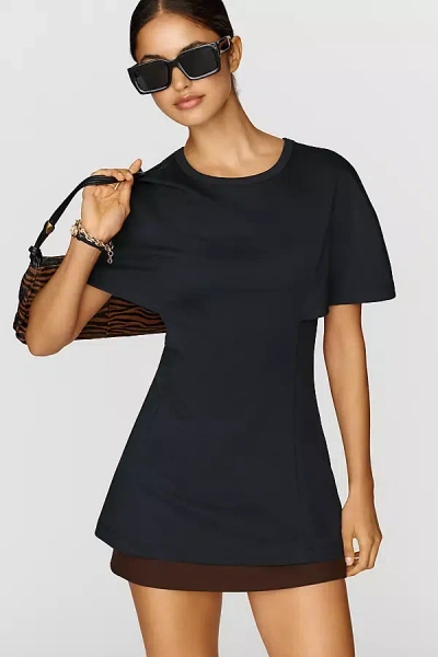 Anthropologie Maeve Structured Ponte Tunic Top In Black