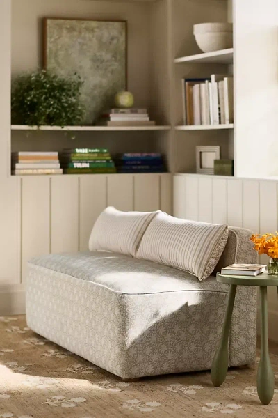 Anthropologie Magnolia Linen-blend Dining Bench In Brown