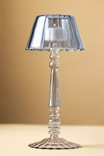 Anthropologie Maisy Glass Lamp Candle Holder In Blue