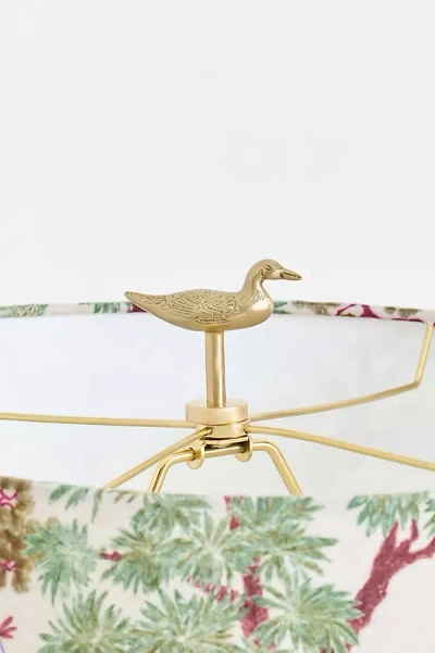 Anthropologie Mallard Duck Brass Decorative Light Finial In Gold