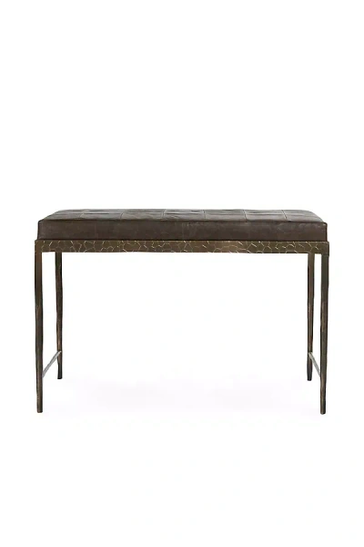 Anthropologie Malo Leather Bench In Black
