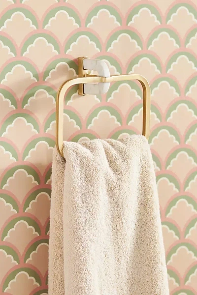 Anthropologie Malou Marble Bath Towel Ring In Animal Print