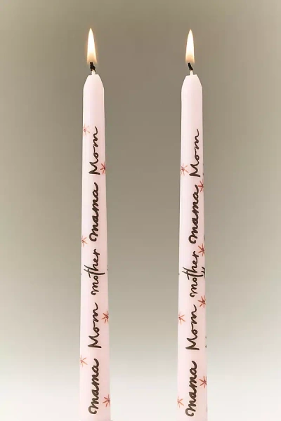 Anthropologie Mama Taper Candles, Set Of 2 In Neutral